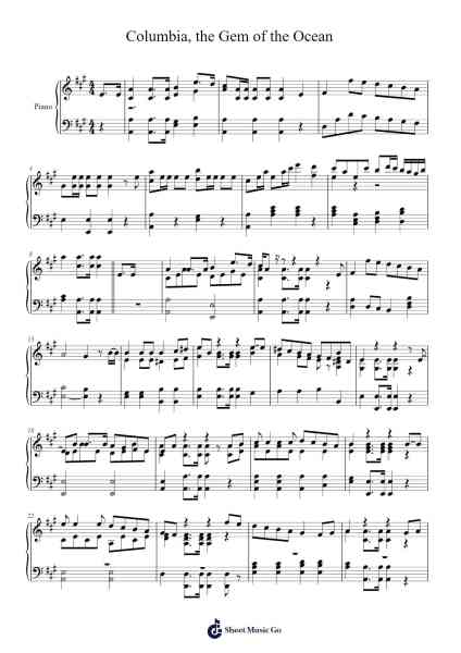 Columbia, the Gem of the Ocean Sheet Music by undefined-Arr.Uppold Bruckey