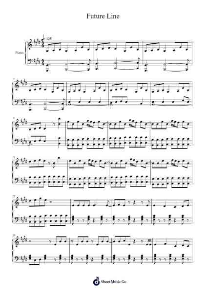 Future Line Sheet Music by Ryosuke Nakanishi-Arr.Hodgham Bobbright