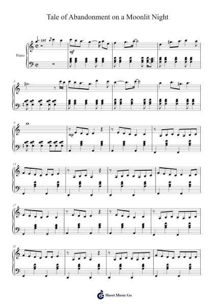 Tale of Abandonment on a Moonlit Night Sheet Music by A. P. Mothy-Arr.Oglet Kitcke
