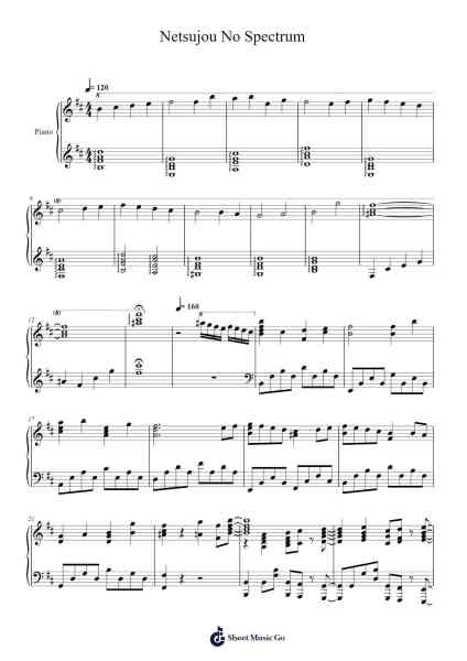 Netsujou No Spectrum Sheet Music by Ikimonogakari-Arr.Croftlitt
