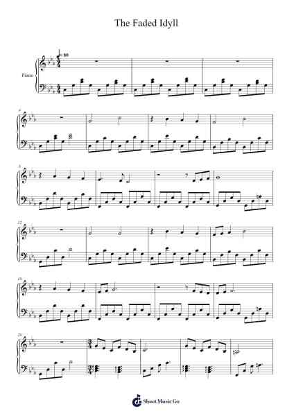The Faded Idyll Sheet Music by HOYO-MiX-Arr.Websjean Hodgdre