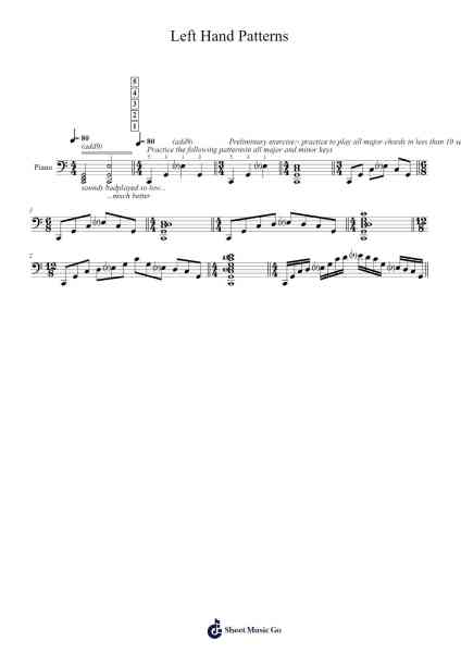 Left Hand Patterns Sheet Music by Tuukka Jokilehto-Arr.Wano'neil Orn