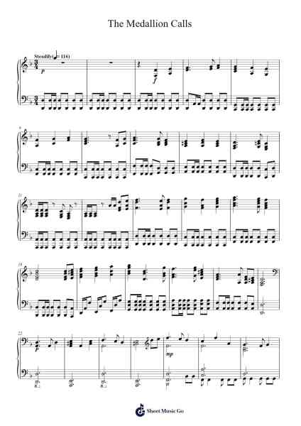 The Medallion Calls Sheet Music by Klaus Badelt-Arr.Spenvice