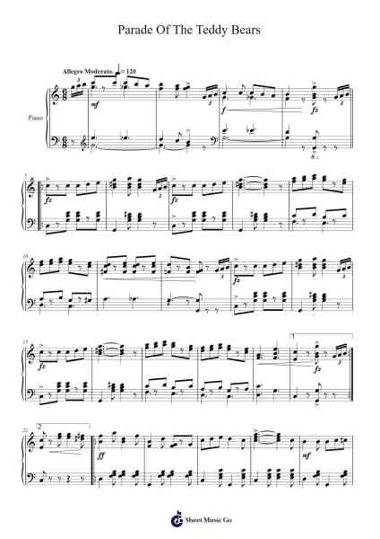 Parade Of The Teddy Bears Sheet Music by GEO. L. COBB-Arr.Dwighthart Mickrold