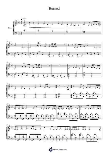 Burned Sheet Music by undefined-Arr.Blansid Pashaw