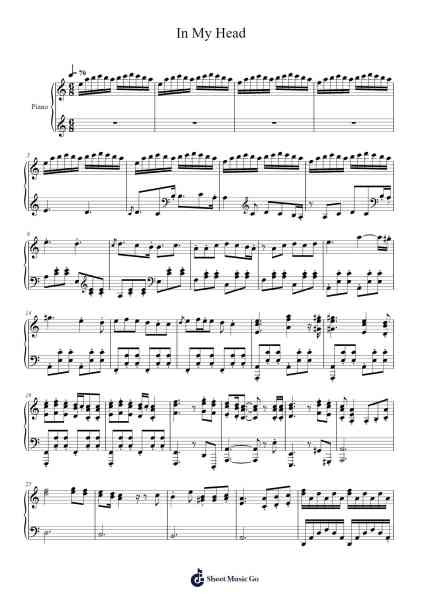 In My Head Sheet Music by Derivakat-Arr.Georfoe