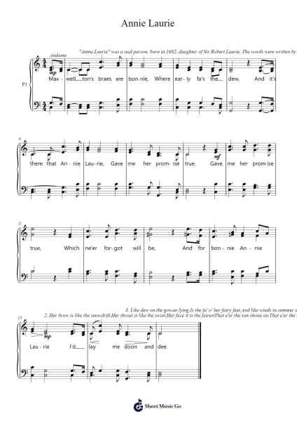 Annie Laurie Sheet Music by undefined-Arr.Woolfleen Juskirk