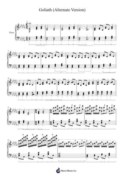 Goliath (Alternate Version) Sheet Music by Woodkid-Arr.Feltrid