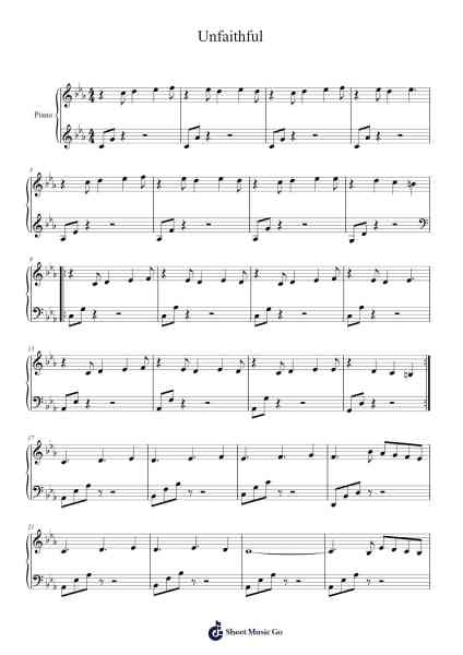 Unfaithful Sheet Music by undefined-Arr.Ruthfitch Housed