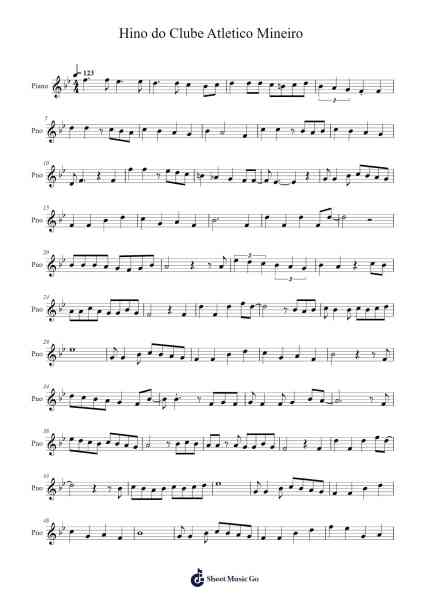 Hino do Clube Atletico Mineiro Sheet Music by Vítor Meireles Reis-Arr.Chamberg