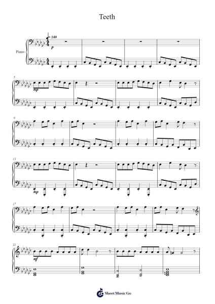 Teeth Sheet Music by undefined-Arr.Vanlett Hudrey