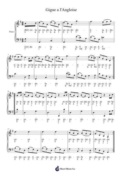 Gigue à l'Angloise Musica per pianoforte di Georg Philipp Telemann - Arr.Brandwight Gillget