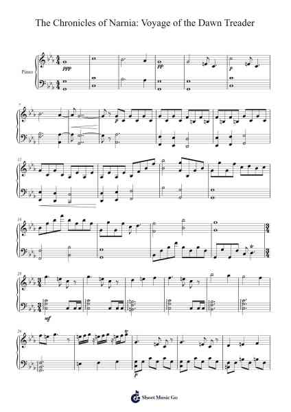 The Chronicles of Narnia: Voyage of the Dawn Treader Sheet Music by David Arnold-Arr.Brianphrey Judphne
