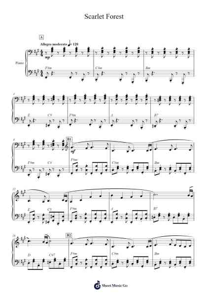 Scarlet Forest Sheet Music by Toby Fox-Arr.Walry
