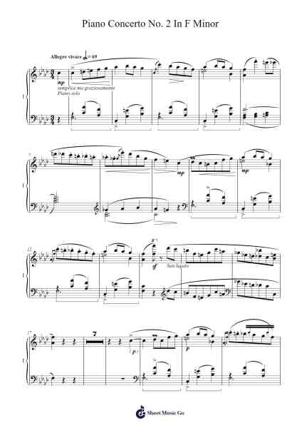 Piano Concerto No. 2 in F Minor, Op. 21: III. Allegro vivace Sheet Music by Frédéric François Chopin-Arr.Triswolf Roochel