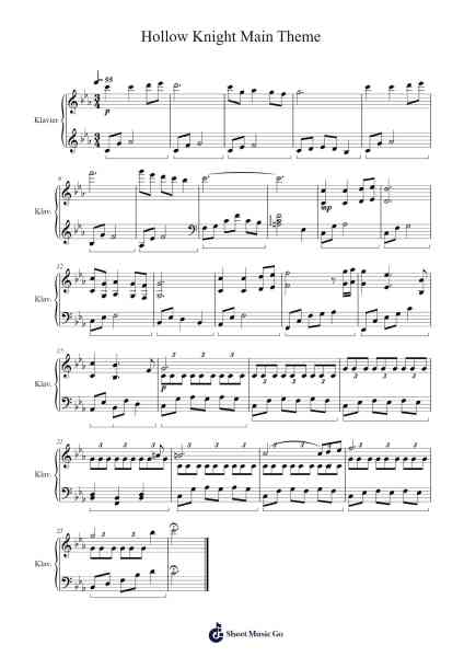 Hollow Knight Main Theme Sheet Music by undefined-Arr.Walshses