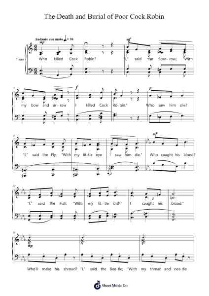 The Death and Burial of Poor Cock Robin Sheet Music by J. W. Elliott-Arr.Wyann Ianli