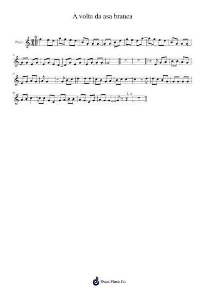 A volta da asa branca Sheet Music by Luiz Gonzaga-Arr.Jackbing Priceliot