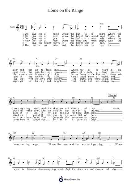 Home on the Range Musica per pianoforte di Daniel E. Kelley - Arr.Shawloyd