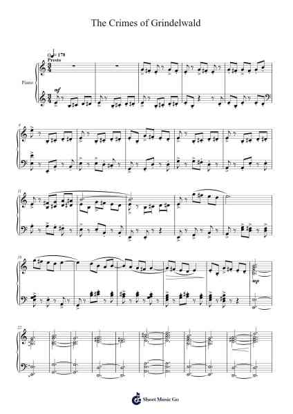 The Crimes of Grindelwald Sheet Music by James Newton Howard-Arr.Jackbing Priceliot