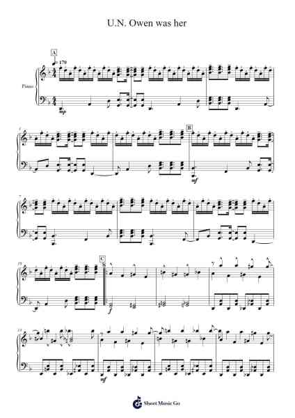 U.N. Owen was her Sheet Music by undefined-Arr.Pennlyle Ferpkins