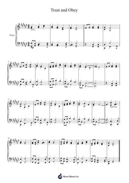 Trust and Obey Musica per pianoforte di Jamesdo - Arr.Mattbart Stephy