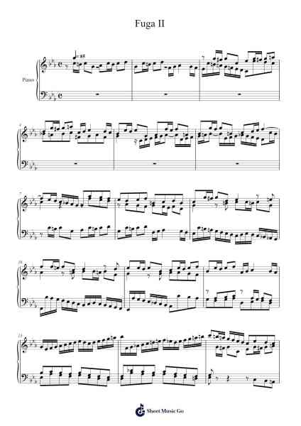 Fuga II Sheet Music by J. S. Bach-Arr.Wrightthodore Wolfgai