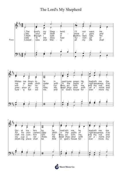 The Lord's My Shepherd (Brother James' Air) Sheet Music by J L Macbeth Bain-Arr.Peay