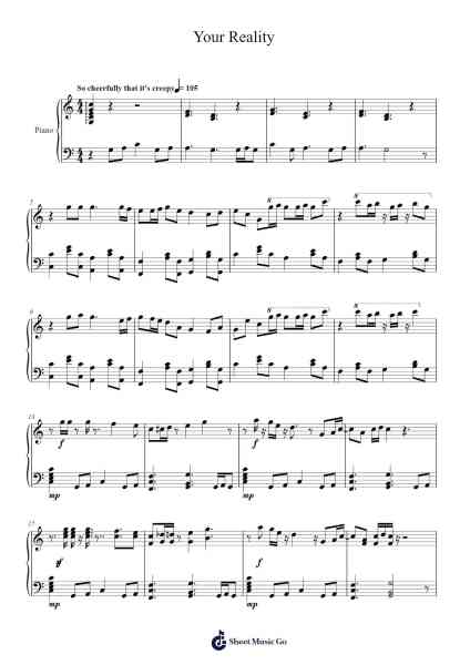 Your Reality Sheet Music by Dan Salvato-Arr.Virwey Bloornid