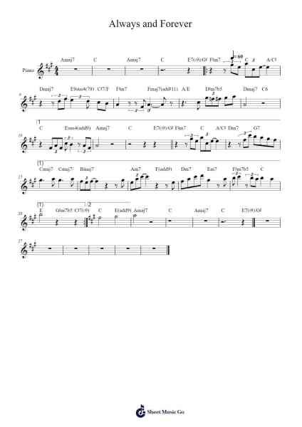 Always and Forever Sheet Music by Pat Metheny-Arr.Cookeda