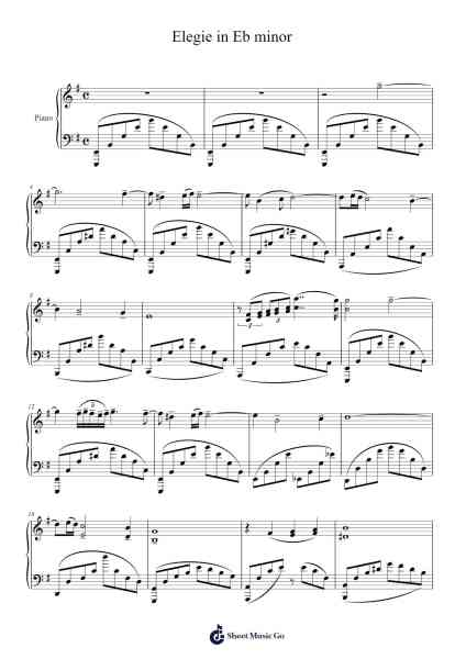Elegie in Eb minor Sheet Music by S. Rachmaninoff-Arr.Wrightcia Leighgai