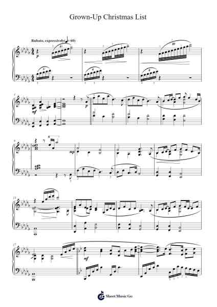 Grown-Up Christmas List Sheet Music by Amy Grant-Arr.Mortion Woolftab