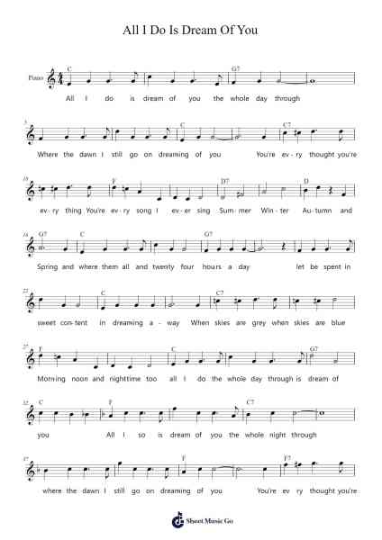 All I Do Is Dream Of You Sheet Music by Nacio Herb Brown-Arr.Runiel Faulktave