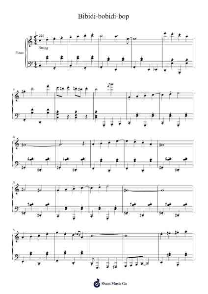 Bibidi-bobidi-bop Sheet Music by Nekopudding-Arr.Hewdice