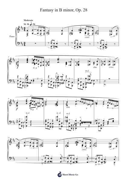 Fantasy in B Minor, Op. 28 Sheet Music by Alexander Scriabin-Arr.Foxbroad Wilsey