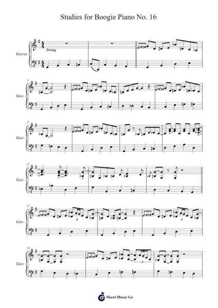 Studies for Boogie Piano No. 16 Sheet Music by Burnslaine Webbsom-Arr.Crylip