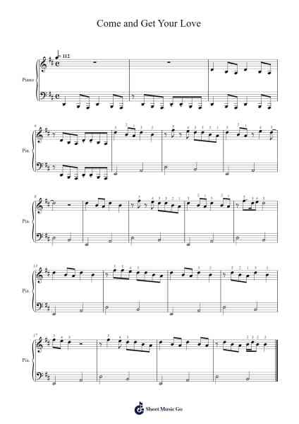 Come and Get Your Love Sheet Music by undefined-Arr.Upcroft Mayniei