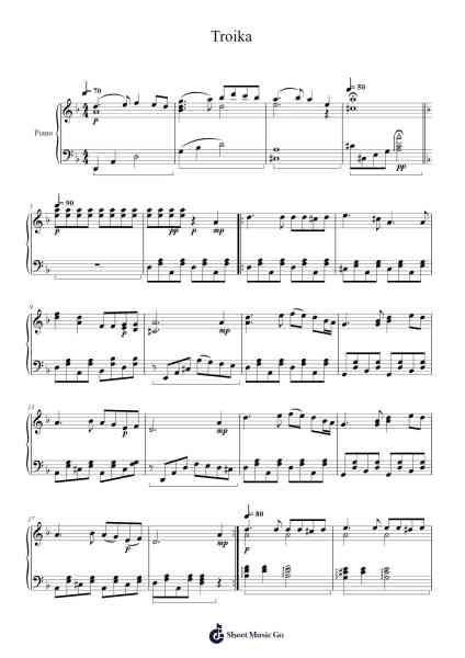 Troika Sheet Music by Sergei Prokofiev-Arr.Yulevieve