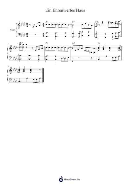 Ein Ehrenwertes Haus Sheet Music by PeterKirsch-Arr.Quintle