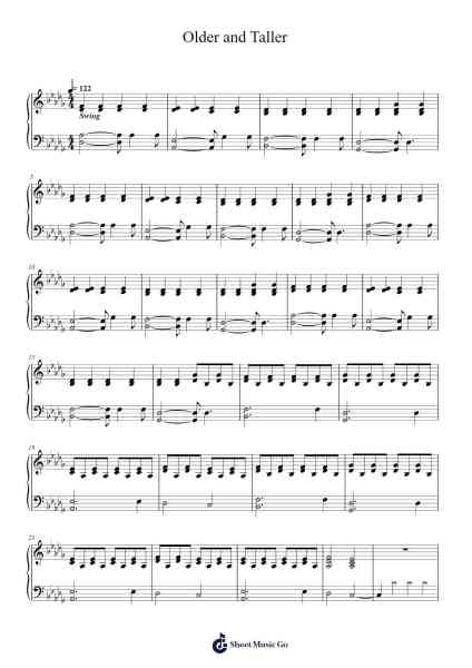 Older and Taller Sheet Music by Regina Spektor-Arr.Leaglan Piersmar