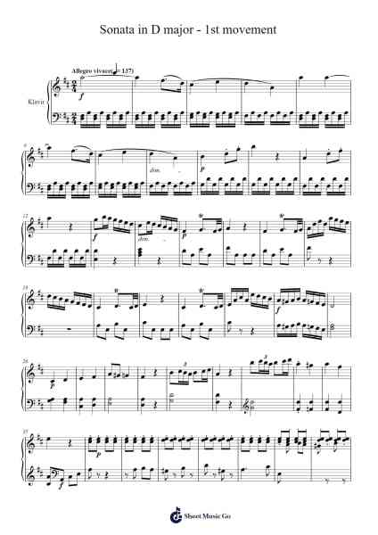 Sonata in D major - 1st movement Sheet Music by Corjeames-Arr.Matlas