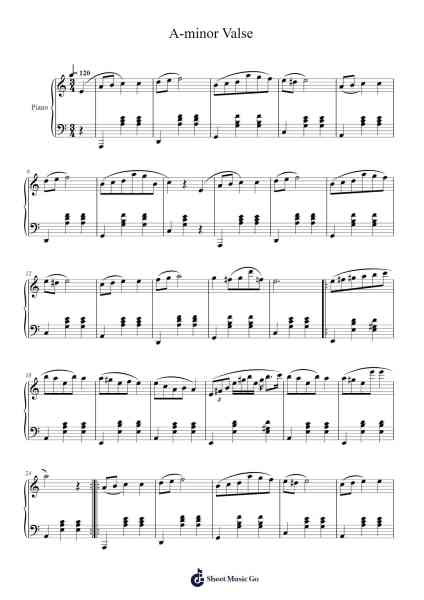 A-minor Valse Sheet Music by undefined-Arr.Mollpag
