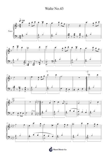Waltz No.43 Sheet Music by Tuukka Jokilehto-Arr.Bairddict Sasback