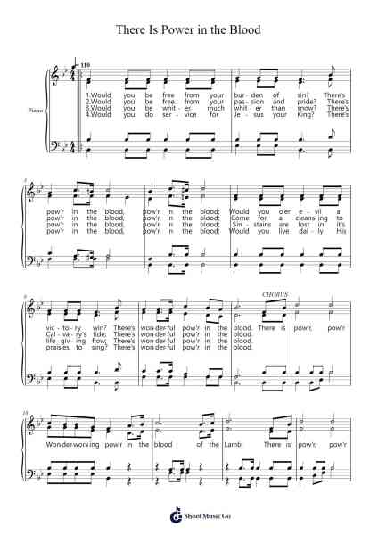 There Is Power in the Blood Sheet Music by Kyle Landry-Arr.Temvogt Roblome