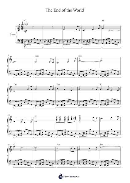 The End of the World Sheet Music by Skeeter Davis-Arr.Nonings Baclair