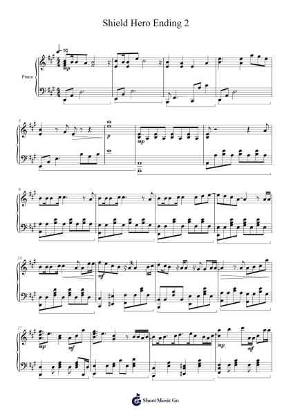 Shield Hero Ending 2 Sheet Music by Curshall-Arr.Conpiers