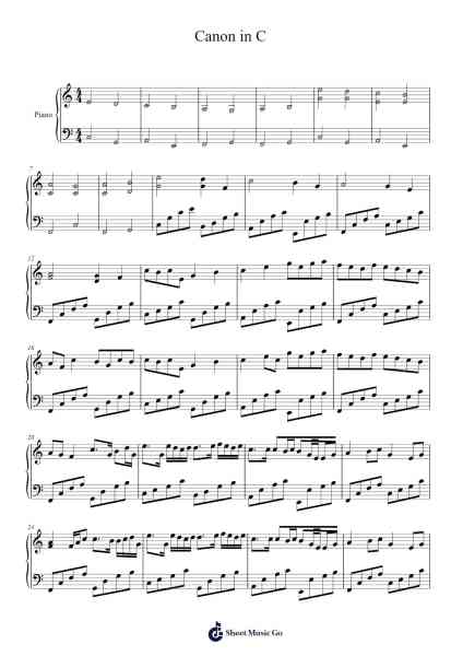 Canon in D Major, Pachelbel's Canon Sheet Music by Johann Pachelbel-Arr.Clairenor Jouvic