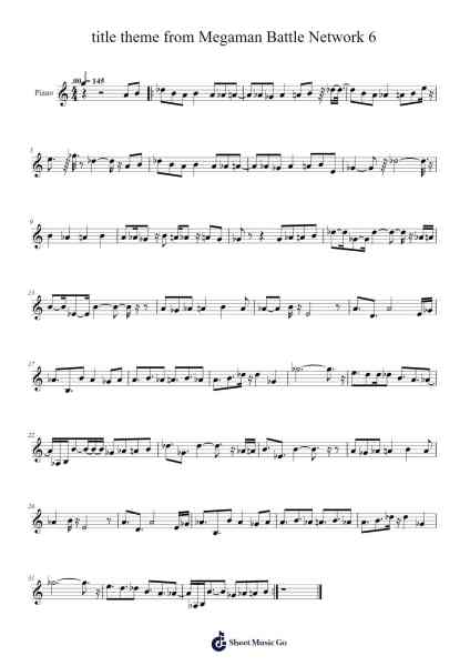 title theme from Megaman Battle Network 6 Sheet Music by Yoshino Aoki-Arr.Wymo