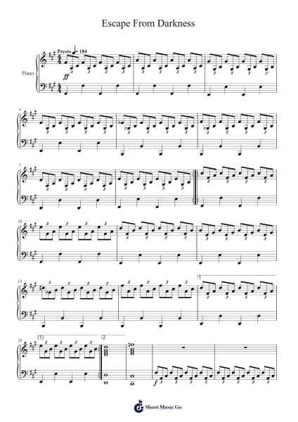 Escape From Darkness Sheet Music by Morseshall-Arr.Graycie Scob
