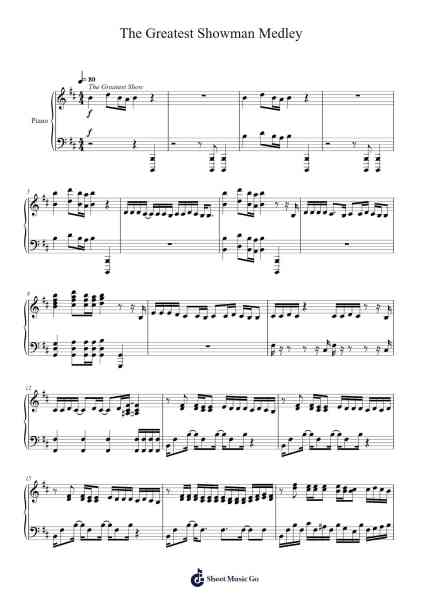 The Greatest Showman Medley Sheet Music by undefined-Arr.Shirvien